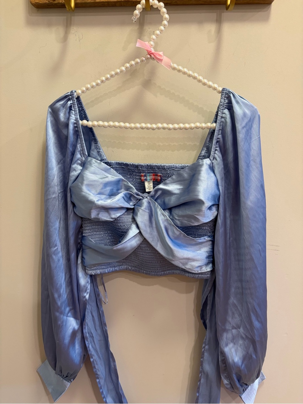 Urban Outfitters size XS blue satin wrap top